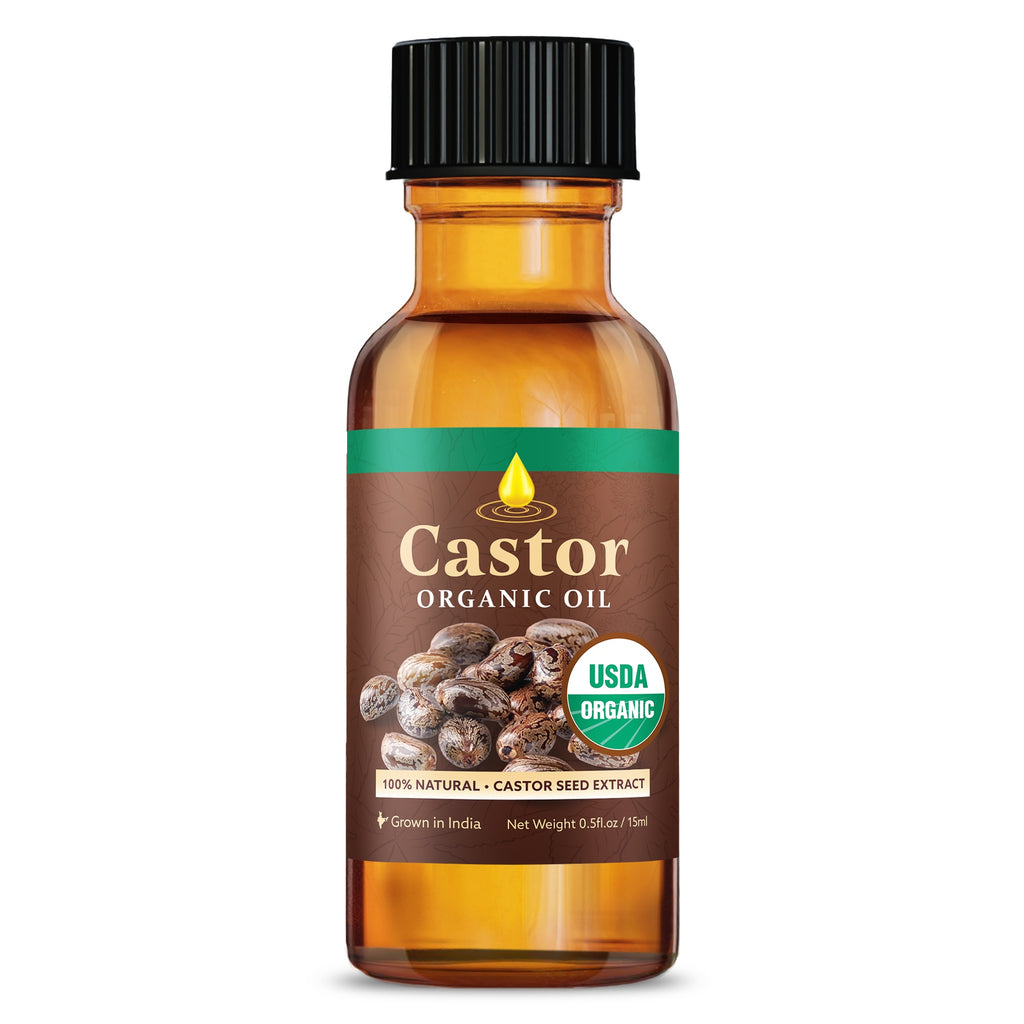 100% Pure Organic Castor Oil, Cold-Pressed & Hexane Free