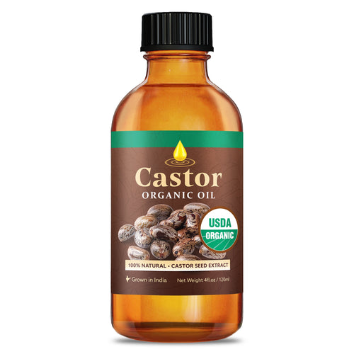 100% Pure Organic Castor Oil, Cold-Pressed & Hexane Free