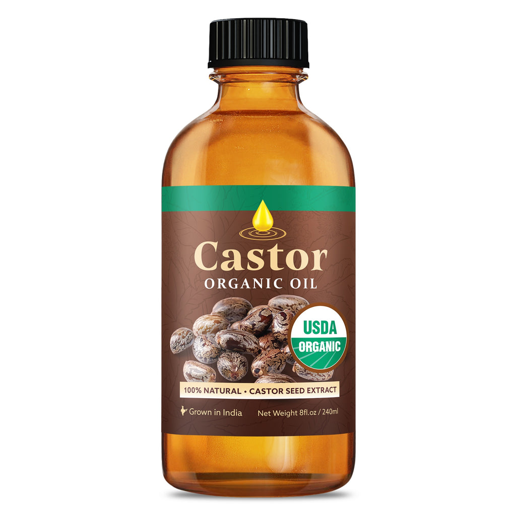100% Pure Organic Castor Oil, Cold-Pressed & Hexane Free